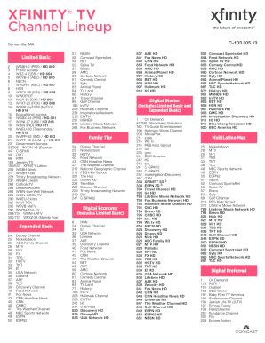 Printable Comcast Channel Guide 2020